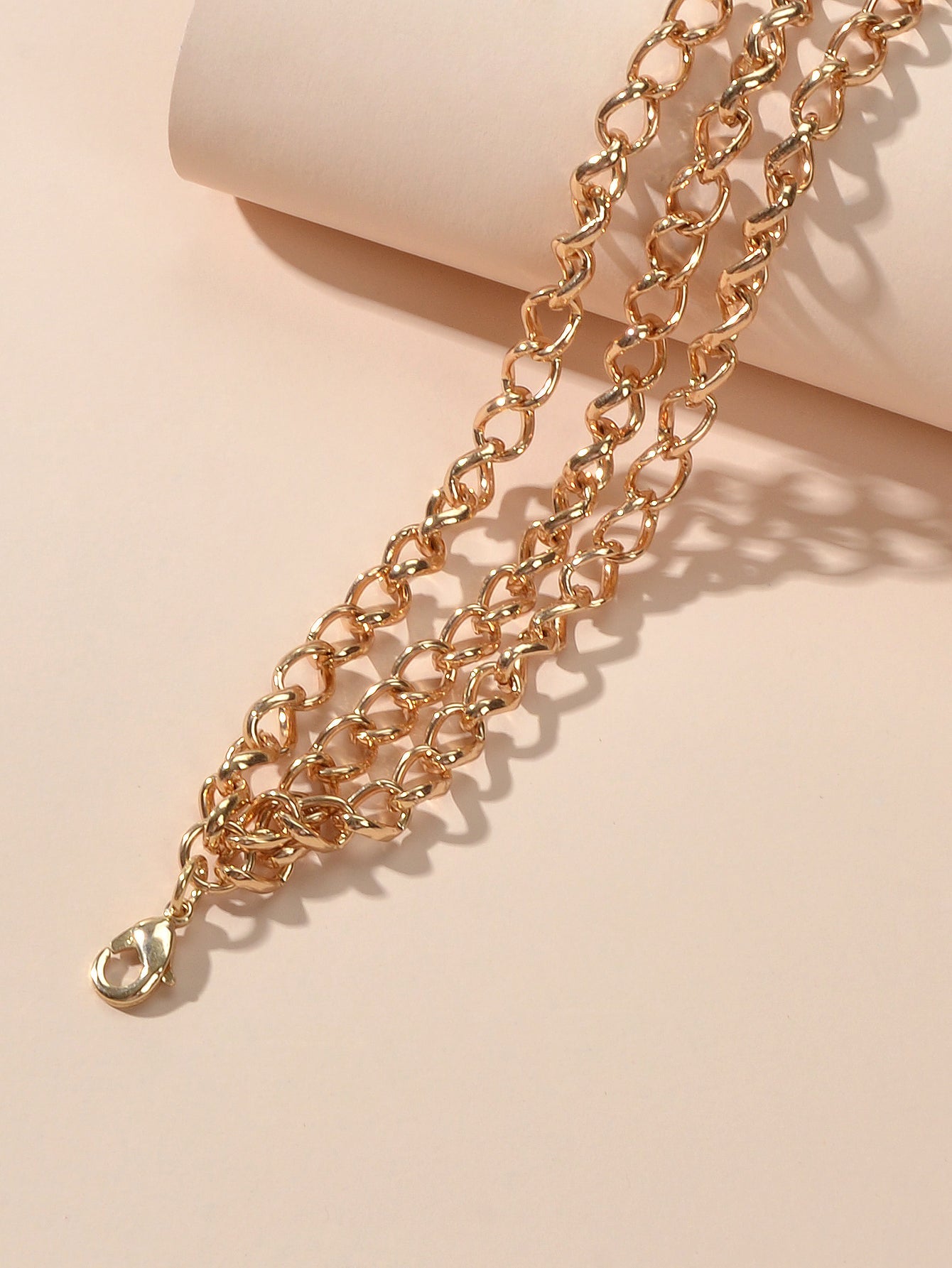 Ladies Jewellery Cool Punk Multi-layer Gold Link Chain Bracelet Bangle for Women-3
