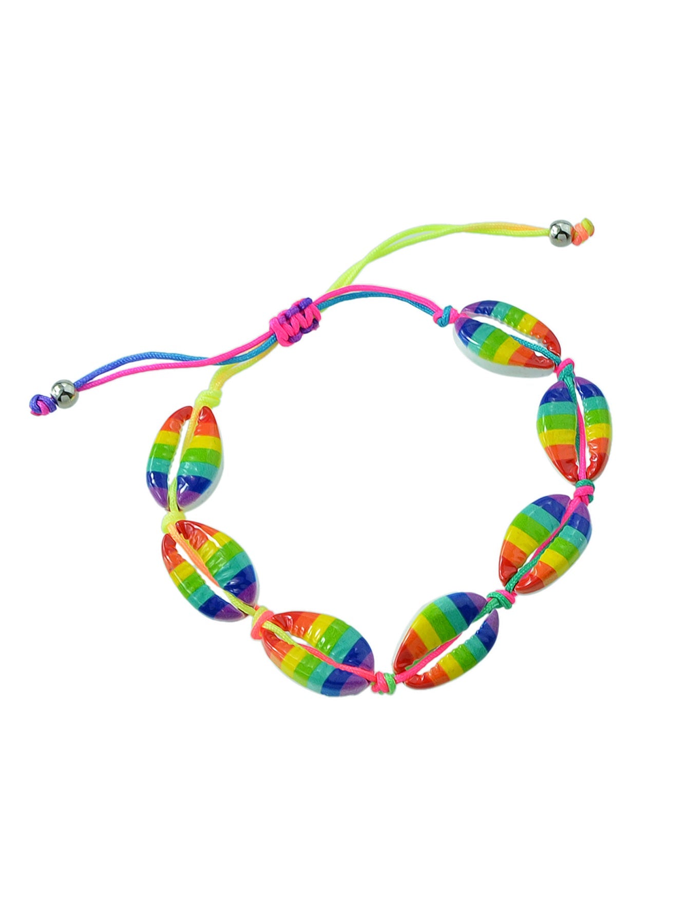 Ethnic Jewelry Colorful Enamel Shell Shape Adjustable Braided Bohemian Bracelet-3