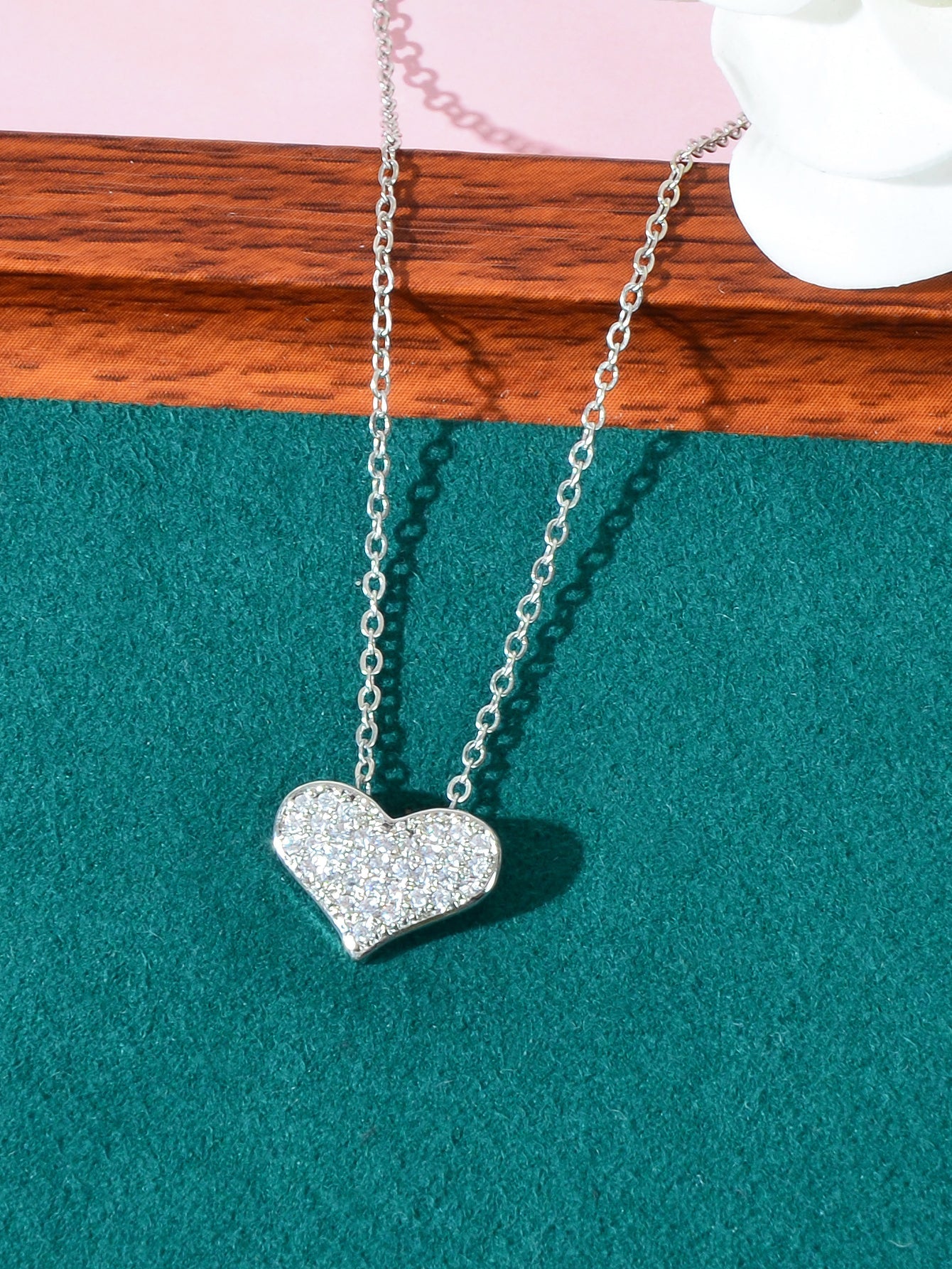 Heart-Shaped Pendant Multi-Charm Necklace Versatile Love Collection Jewellery-8