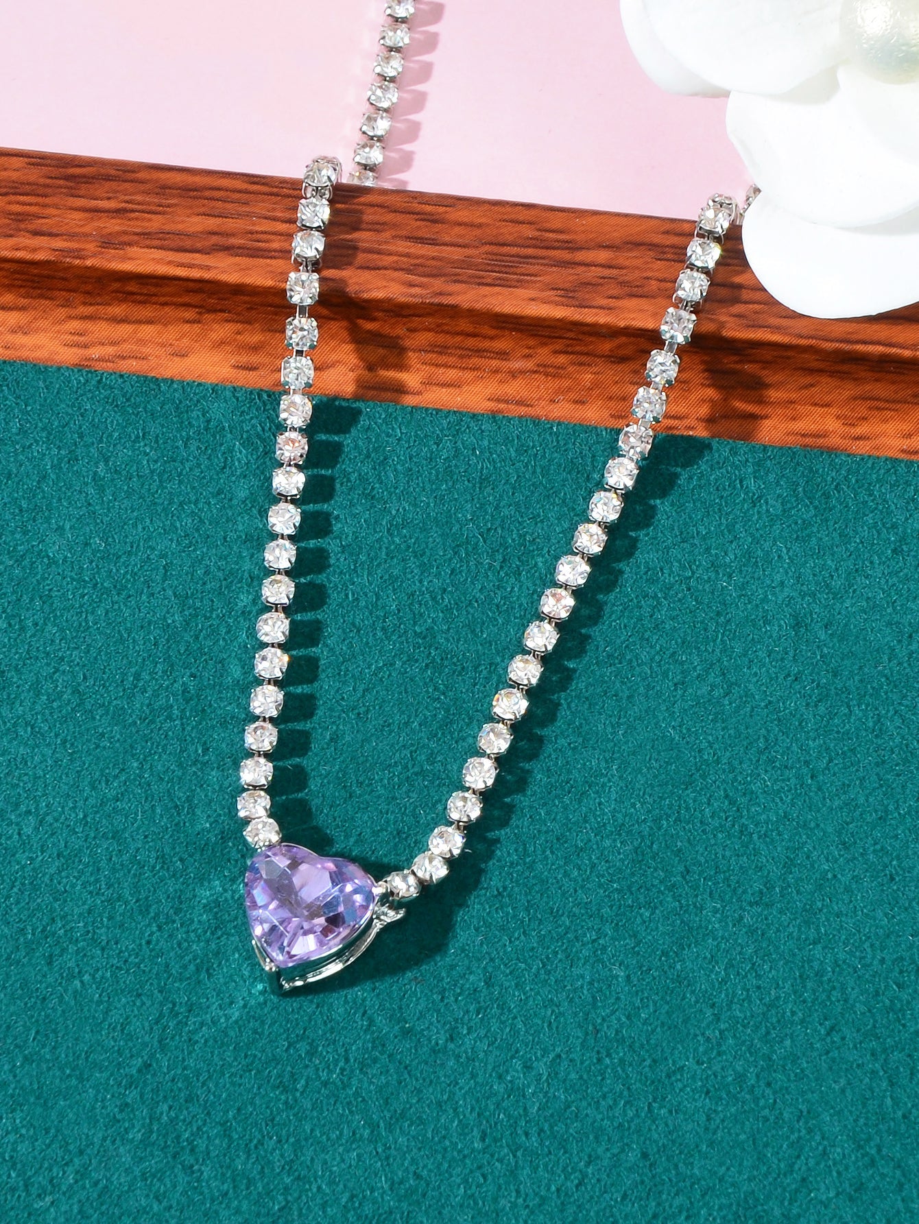 Heart-Shaped Pendant Multi-Charm Necklace Versatile Love Collection Jewellery-9