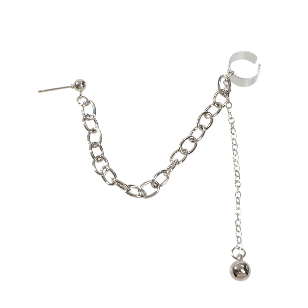 1 pc Punk Women Jewellery Silver Chain Stud Earrings Ear Cuff Wholesale Price-4