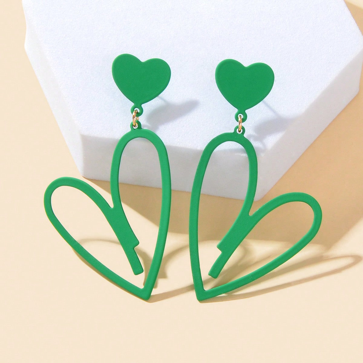 Large Hollow Love Heart Pendant Dangle Earrings for Girls Party Dating Jewellery-11