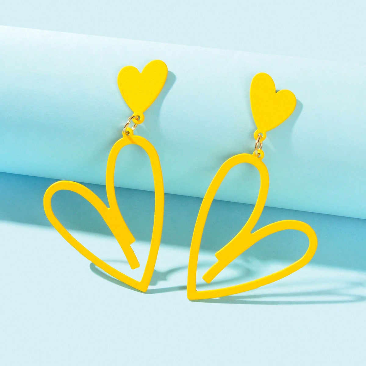 Large Hollow Love Heart Pendant Dangle Earrings for Girls Party Dating Jewellery-12