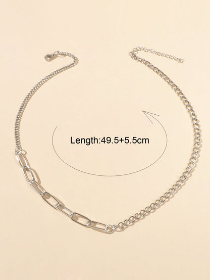 Good Quality Silver Thick Chain Necklace Women Collar Party Decoration Accessory-1