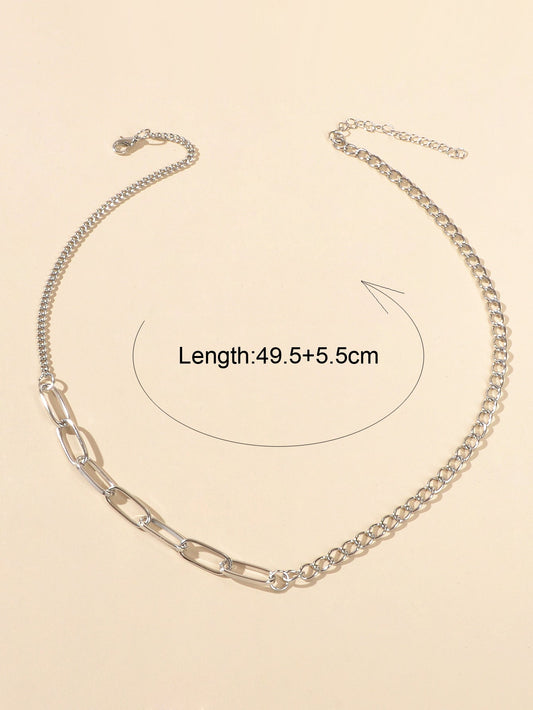 Good Quality Silver Thick Chain Necklace Women Collar Party Decoration Accessory-1