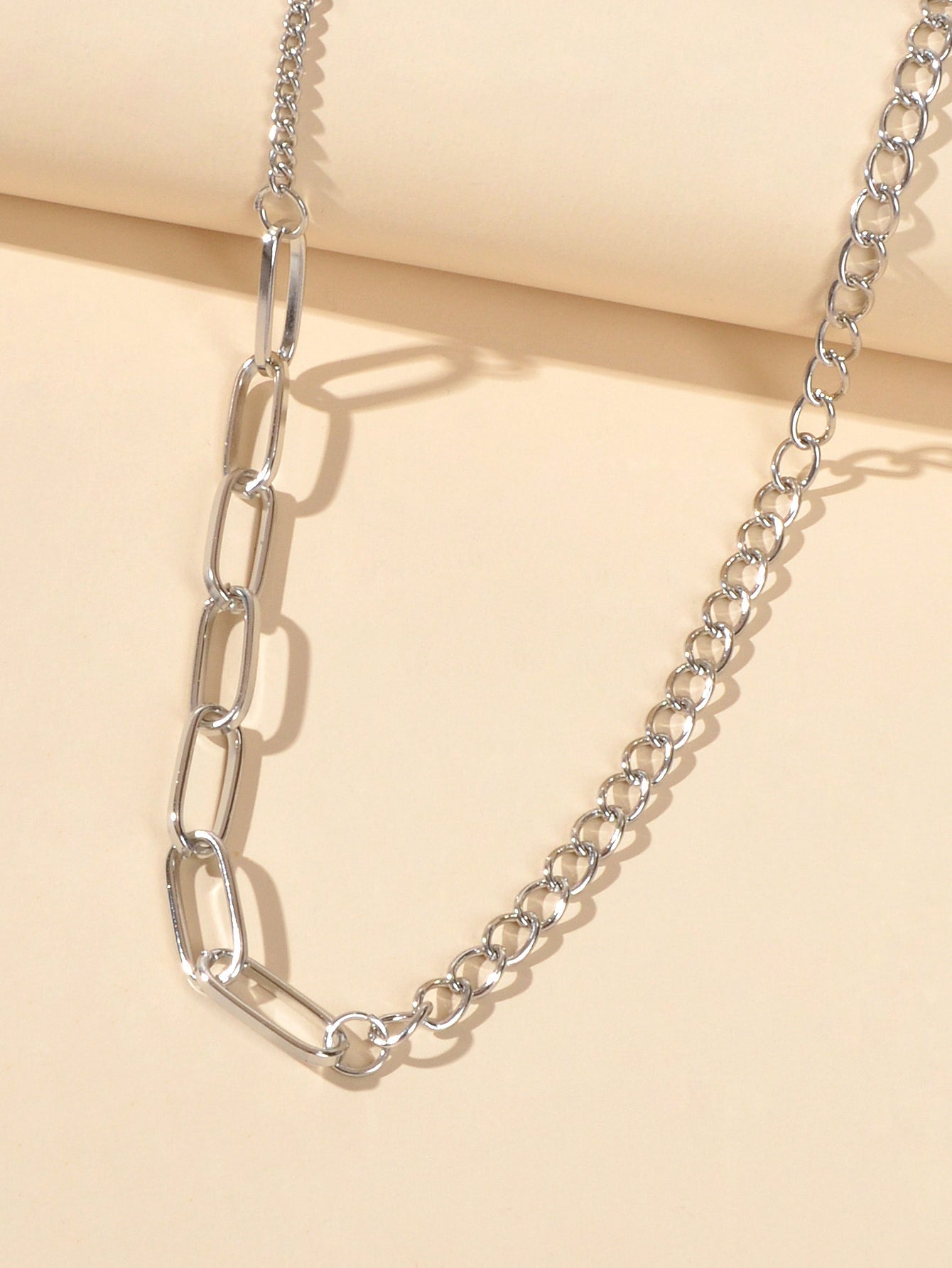 Good Quality Silver Thick Chain Necklace Women Collar Party Decoration Accessory-2