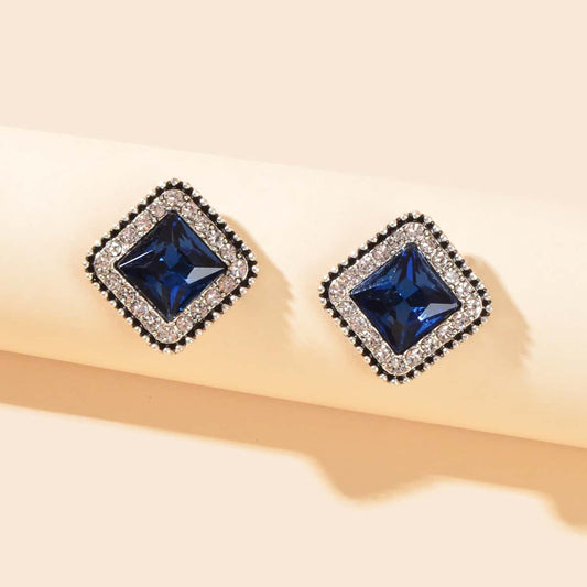Dazzling Sophistication: Handcrafted Rhinestone Stud Earrings for Effortless Glamour and Timeless Style-1