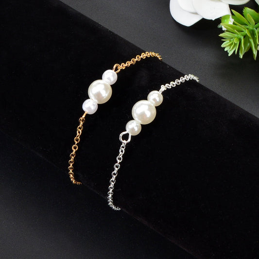 Pearl Adorned Minimalist Chain Bracelet - Elegant Simplicity for Every Occasion-0