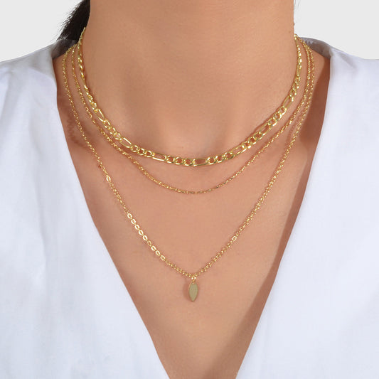 3pcs Boho Multi-Layer Choker Collar Drop Charm Bib Necklace Jewellery Party Gift-0