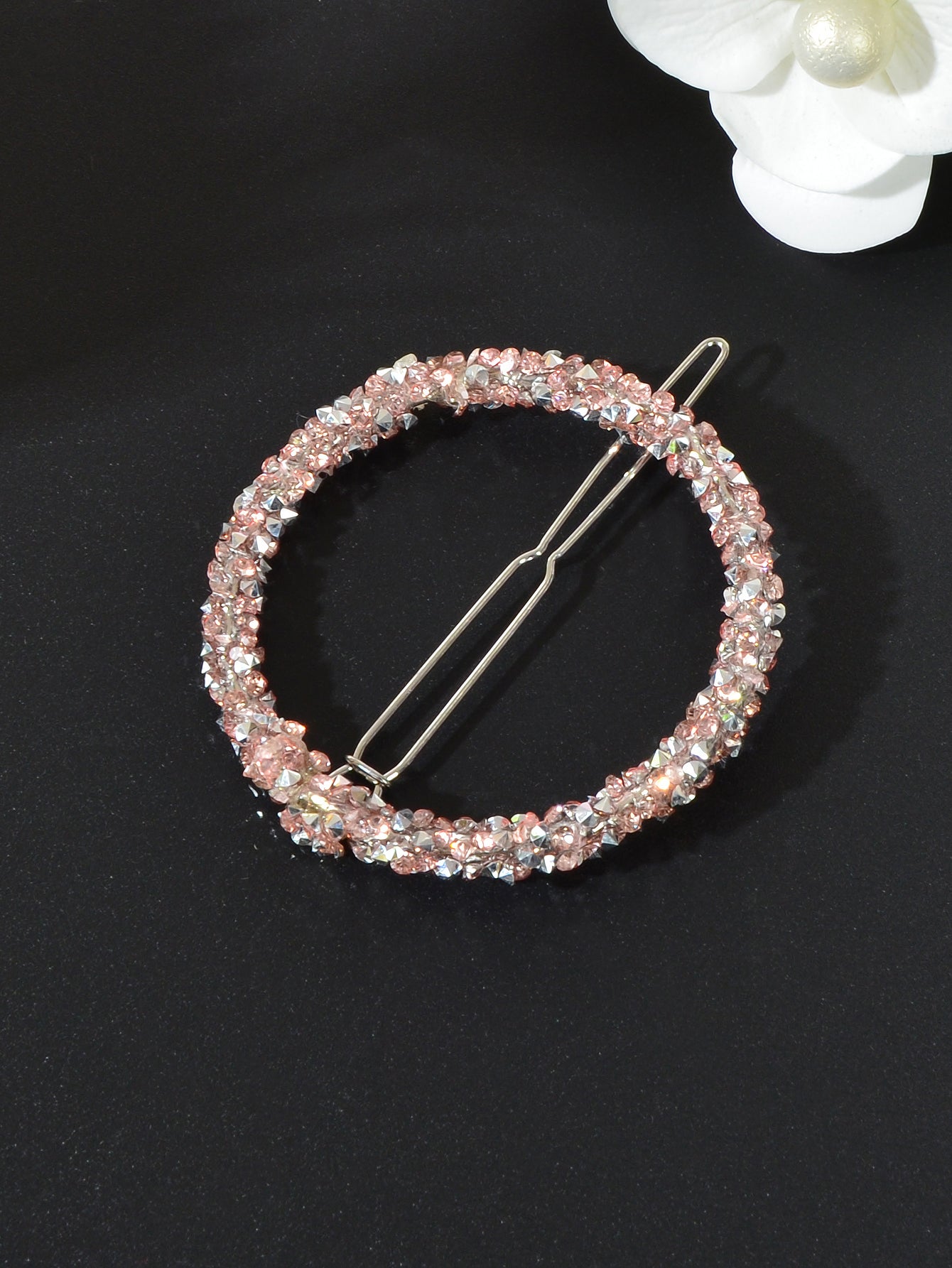 Sparkling Full Rhinestone Star Circular Hair Clip Elegant Hair Accessory Gift-1