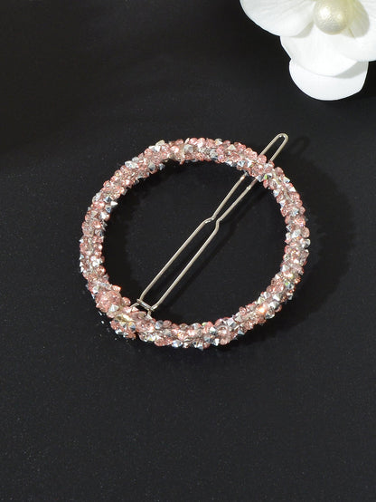 Sparkling Full Rhinestone Star Circular Hair Clip Elegant Hair Accessory Gift-1