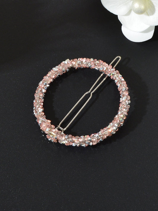 Sparkling Full Rhinestone Star Circular Hair Clip Elegant Hair Accessory Gift-1