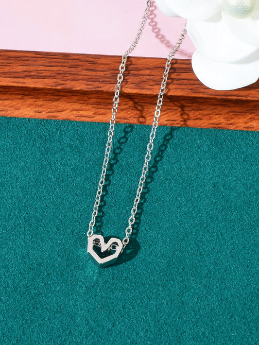 Heart-Shaped Pendant Multi-Charm Necklace Versatile Love Collection Jewellery-1