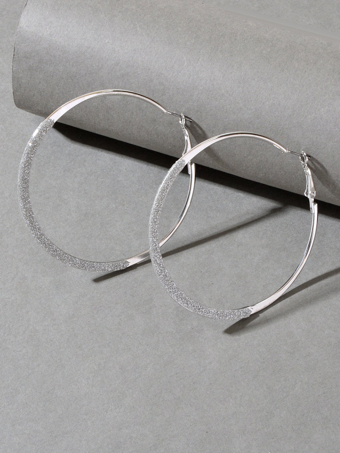 Spinning Rosegold Silver Big Circle Hoop Party Earrings Women Teens Accessories-4