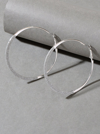 Spinning Rosegold Silver Big Circle Hoop Party Earrings Women Teens Accessories-4