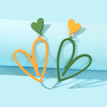 Large Hollow Love Heart Pendant Dangle Earrings for Girls Party Dating Jewellery-10