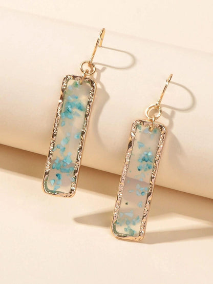 Feelontop Transparent Geometric Square Drop Dangle Earrings Stunning Jewellery-5