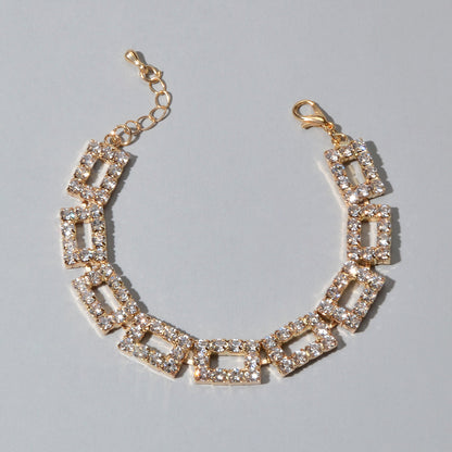 Textured Full Simulated Cubic Zirconia Silver Chain Collection Tennis Bracelets-0