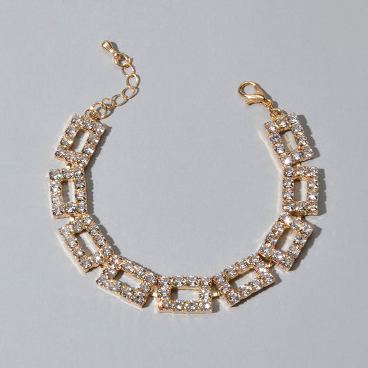 Textured Full Simulated Cubic Zirconia Silver Chain Collection Tennis Bracelets-0