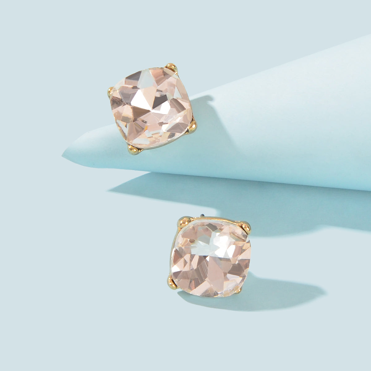 Sparkly Crystal Square Stud Wedding Bridal Pierced Mini Earrings Stud Jewellery-3