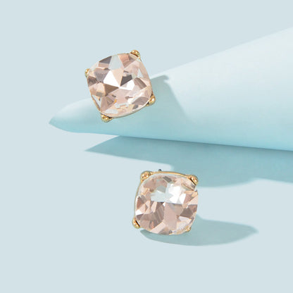 Sparkly Crystal Square Stud Wedding Bridal Pierced Mini Earrings Stud Jewellery-3