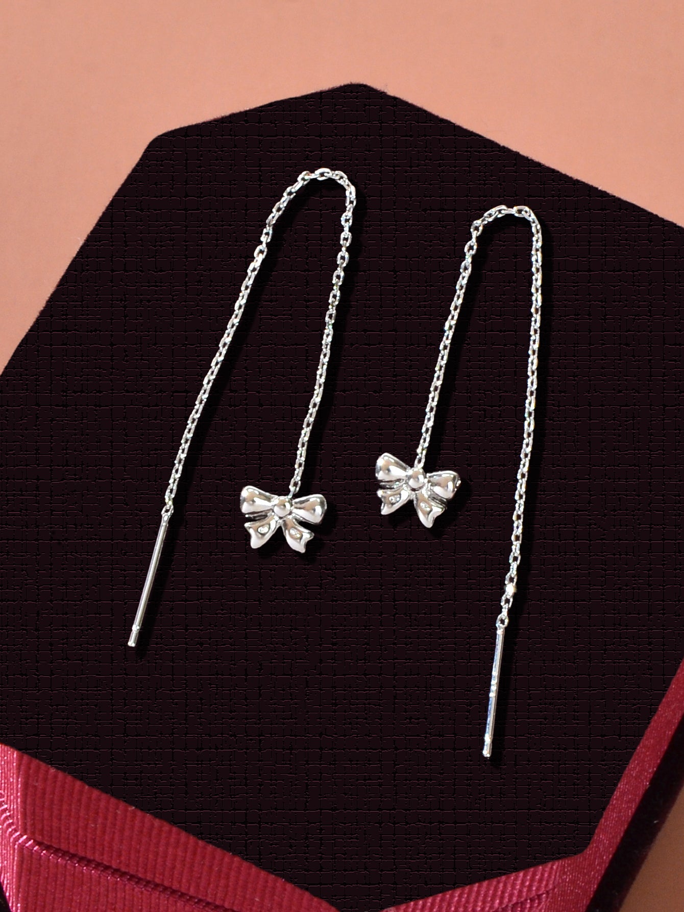 Individual Silver Butterfly Long Chain Ear Line Tassel Threader Pendant Earrings-0