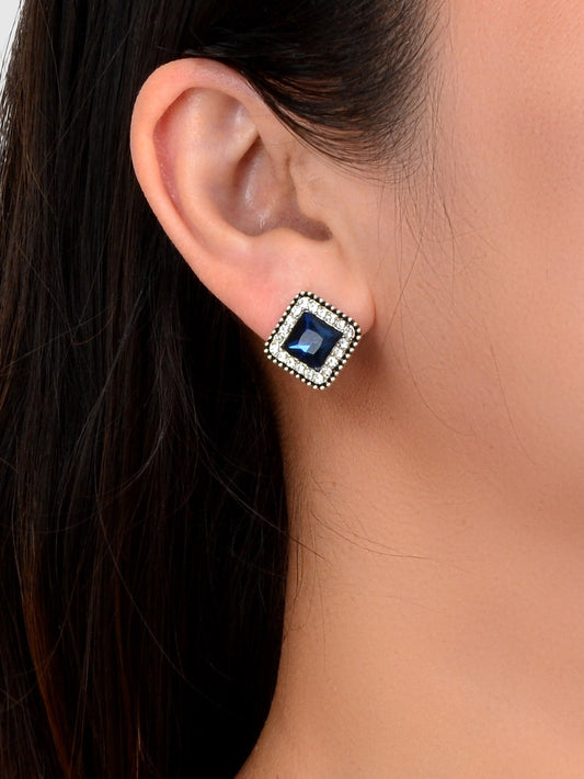 Dazzling Sophistication: Handcrafted Rhinestone Stud Earrings for Effortless Glamour and Timeless Style-0