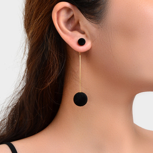 Simple Dangling Light Solid Ball Earrings Elegant Bead Stud Jewelry-0