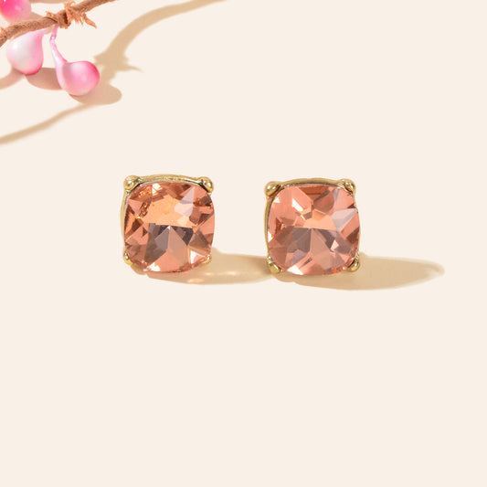 Sparkly Crystal Square Stud Wedding Bridal Pierced Mini Earrings Stud Jewellery-0