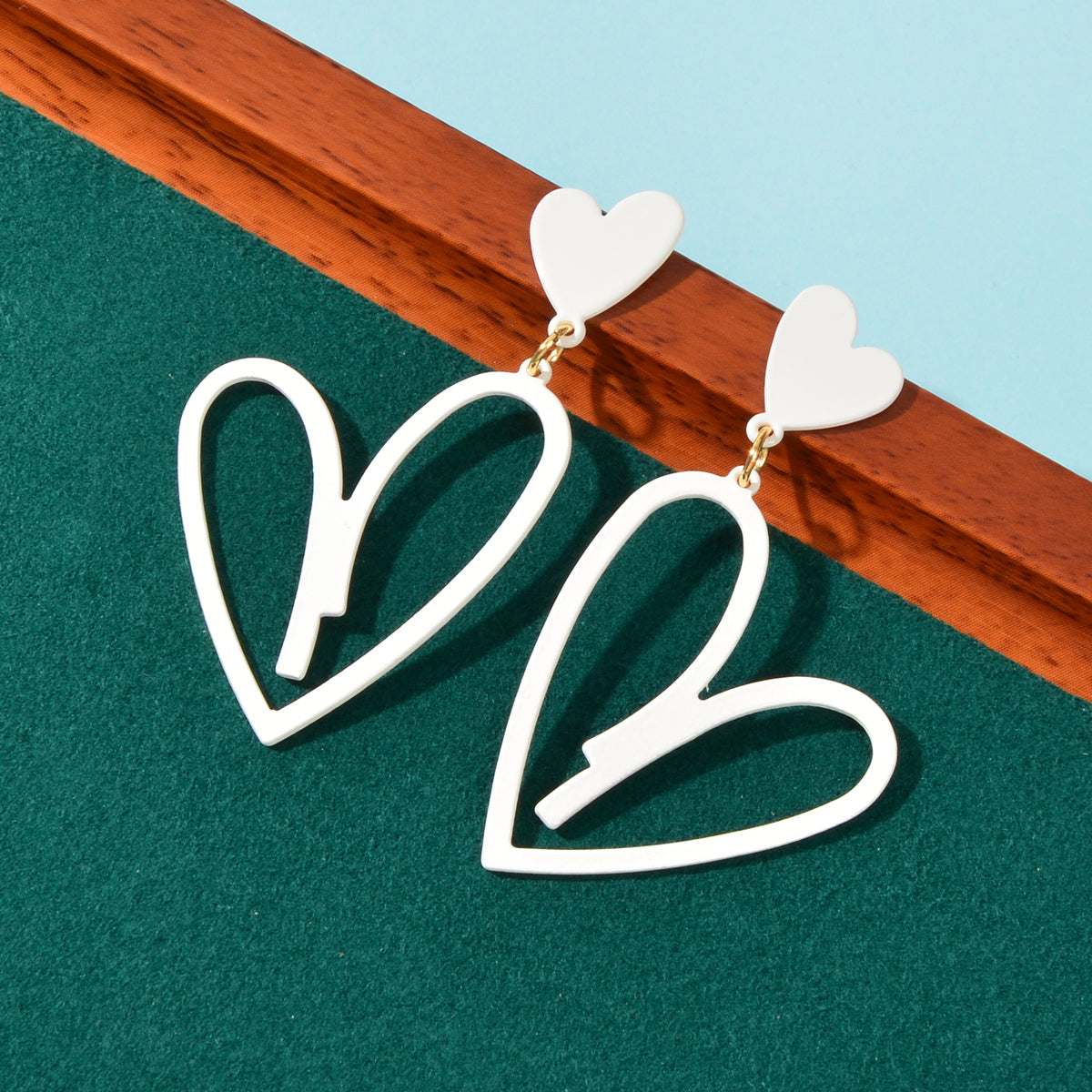 Large Hollow Love Heart Pendant Dangle Earrings for Girls Party Dating Jewellery-4