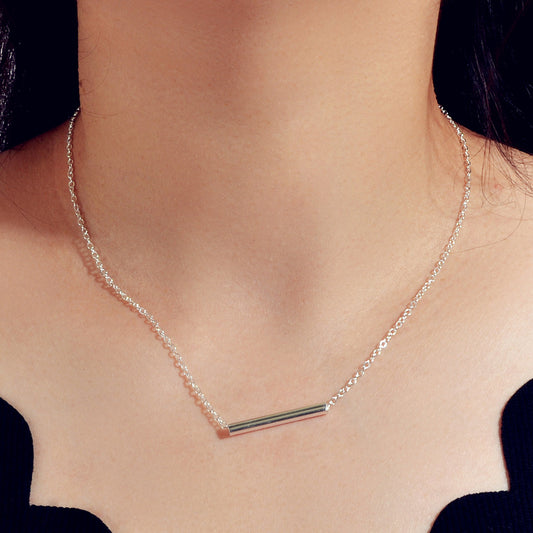 Minimalist Accessories Gold Chain Geometric Stick Charm Short Clavicle Necklace-0