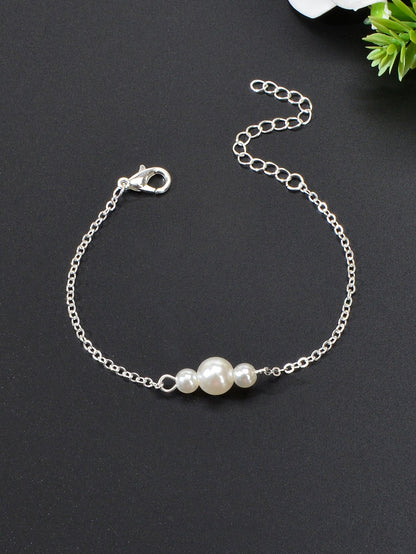 Pearl Adorned Minimalist Chain Bracelet - Elegant Simplicity for Every Occasion-1