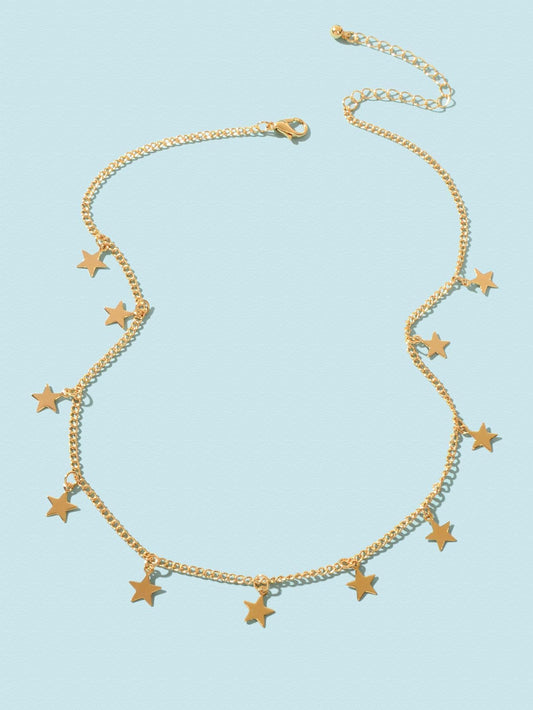 Shine Bright Necklace with Multiple Small Star Pendants Celestial Charm Jewelry-1
