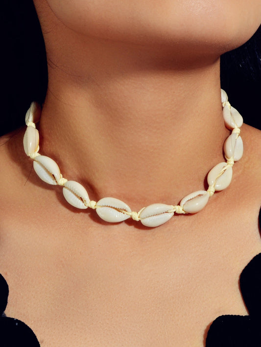 Traditional Ethnic Jewellery Handmade Shell Choker Boho Chic Necklace-0