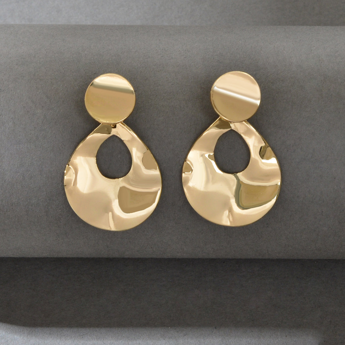 Party Decoration for Women Gold Geometric Water Drop Statement Dangle Earrings-0