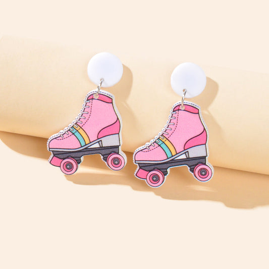 Colourful Ice Skates Pendant Earrings Fun Unique Accessories Skating Enthusiasts-0