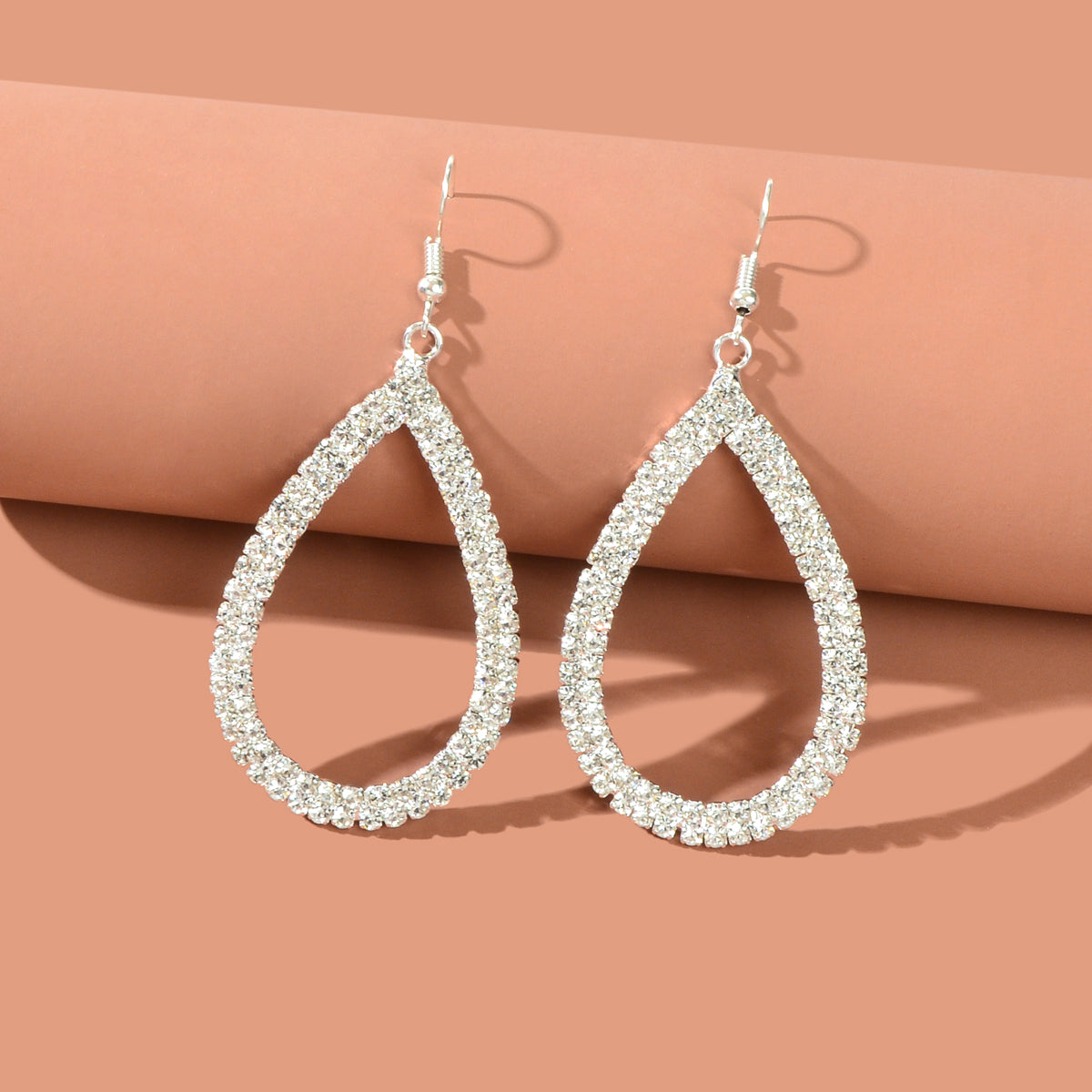 Shinning Full Rhinestone Water Drop Earrings Luxury Wedding Birdal Prom Jewelry-0