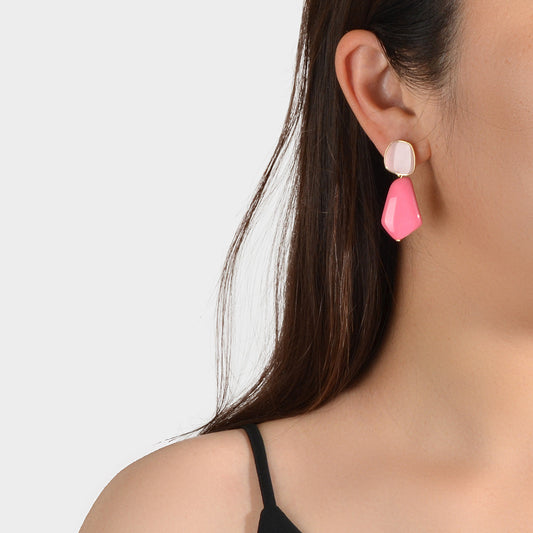 Y2k Style Trendy Candy Color Geometric Dangle Party Pierced Earrings Party Gift-0