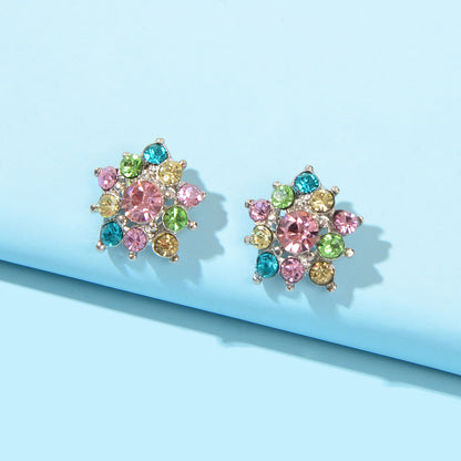 Sparkly Colourful Rhinestone Lightweight Star Ear Studs Bridal Wedding Earrings-0