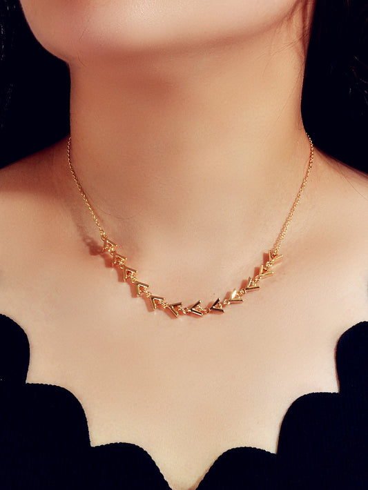 Designer Stylish Jewellery Gold Chain Arrow Charm Necklace Trendy Accessories-0