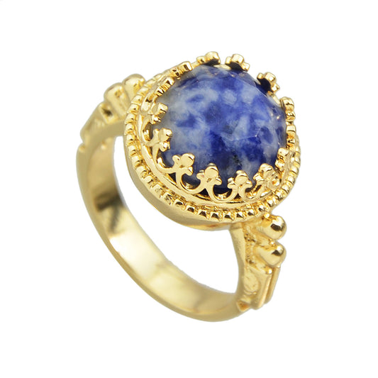 Retro Women Accessories Colorful Resin Round Ball Finger Band Ring Jewelry Gift-0