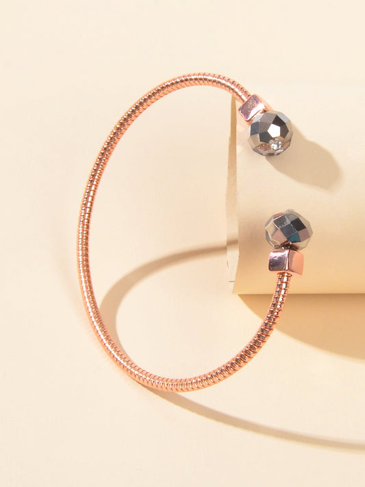 Rosegold Open Cuff Bangle Bracelet Minimalist Trendy Party Decoration Jewellery-0