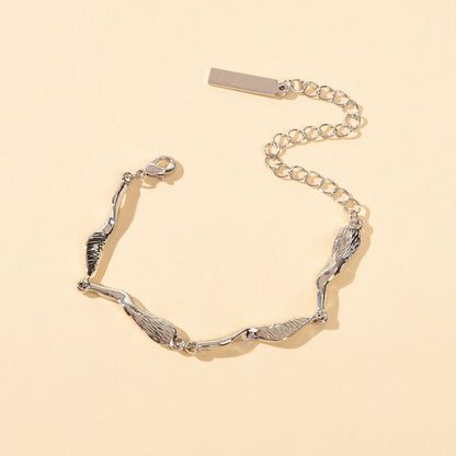 Designer Stylish Women Accessory Silver Metal Irregular Geometric Chain Bracelet-0