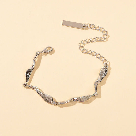 Designer Stylish Women Accessory Silver Metal Irregular Geometric Chain Bracelet-0