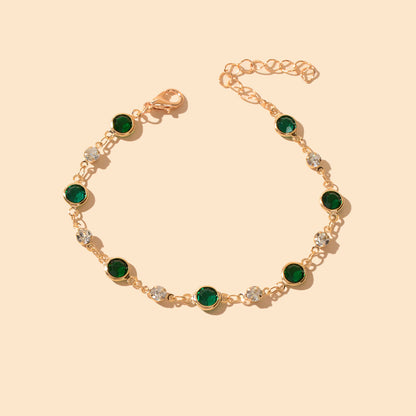 Green Transparent Rhinestone Bracelet Girls Party Jewelry Luxurious Accessories-0