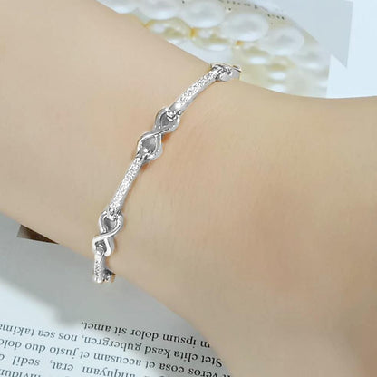 3W1631 - Rhodium Brass Bracelet with AAA Grade CZ in Clear-2