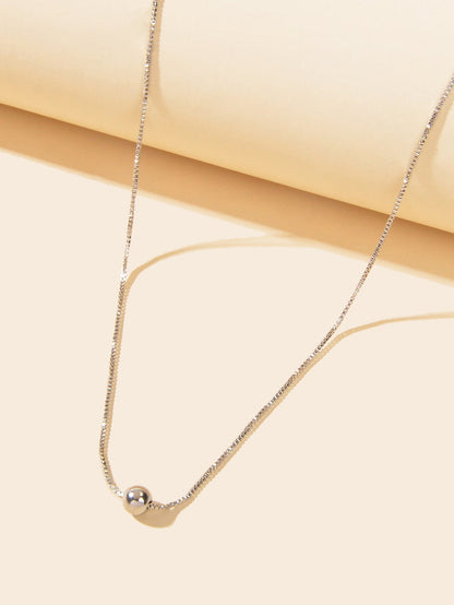 Party Jewellery Choker Classic Silver Chain Ball Clavicle Necklace Gift for Her-1