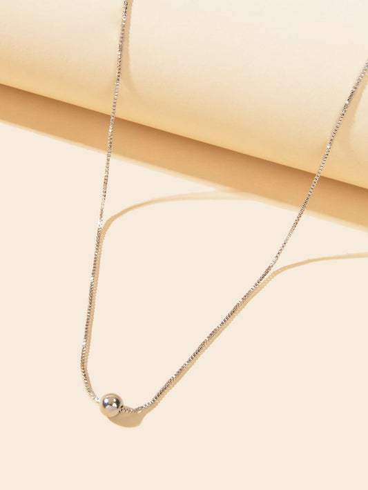 Party Jewellery Choker Classic Silver Chain Ball Clavicle Necklace Gift for Her-1