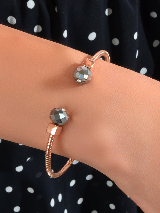 Rosegold Open Cuff Bangle Bracelet Minimalist Trendy Party Decoration Jewellery-1