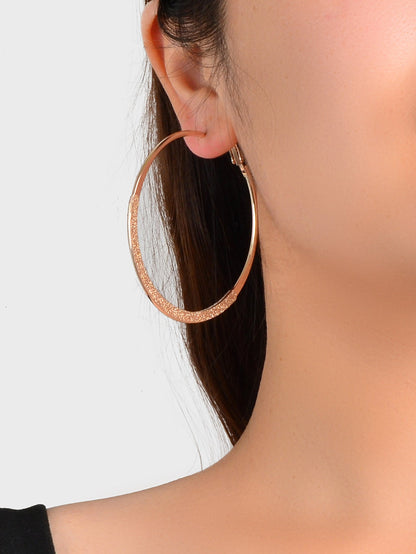 Spinning Rosegold Silver Big Circle Hoop Party Earrings Women Teens Accessories-1